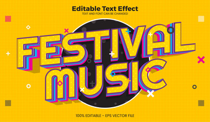 Festival Music editable text effect in modern trend style