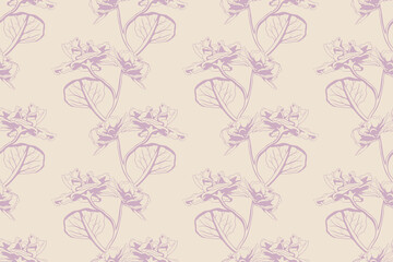 Floral pattern seamless vector background. Foliage and flower wallpaper design of nature.