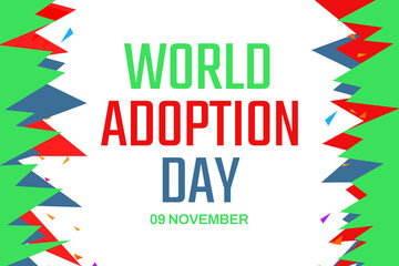 world Adoption day Wallpaper with traditional different shapes design and typography. November is adoption month background poster design
