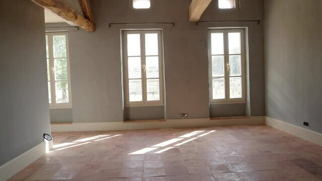 Sunlit empty room