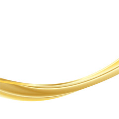 Abstract vector wave lines flowing smooth curve gold gradient color on transparent background in...