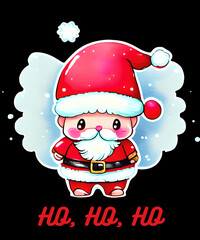 Ho ho ho, Merry Christmas, Santa Claus, funny graphics for printing