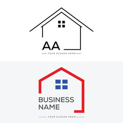 Initial Creative Real Estate AA Logo Icon, Unique AA Building Logo.Professional, Construction Logo Design for AA Construction 