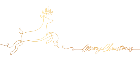 Fotobehang merry christmas lettering with gold line vector eps © senimanto