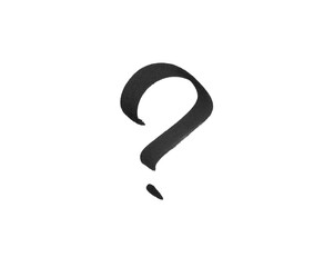 black marker pen scribble question mark on png transparent background