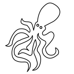 octopus line icon