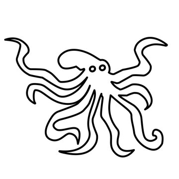 octopus line icon