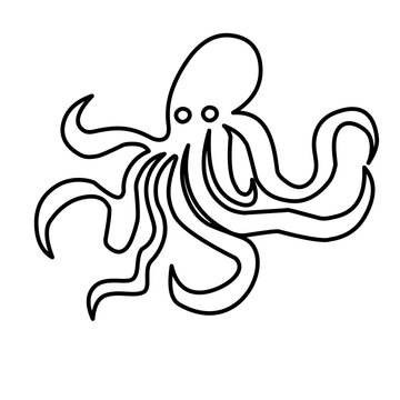 octopus line icon