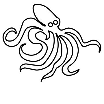 octopus line icon