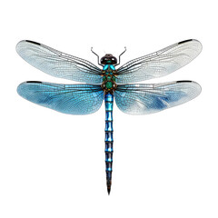 Blue dragonfly top view on transparent background - obrazy, fototapety, plakaty