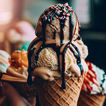 Eis in einer Eiswaffel