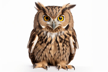 Owl, Owl Portrait, Owl Close Up, Owl In White Background