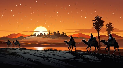 The three wise men at Christmas. Generative AI