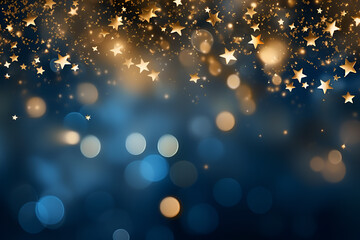 Christmas Background. Holiday New year Abstract Glitter Defocused Background With Blinking Stars...