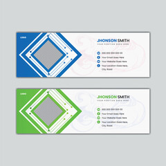 email signature template or email footer and personal social media cover design