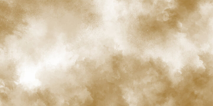 Light brown background with clouds, light brown grunge texture with grainy, Light canvas for modern creative grunge design. Watercolor on deep dark paper background. Vivid textured aquarelle painted