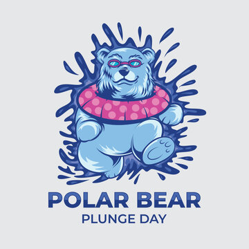 Polar Bear Plunge Day illustration vector background. Vector eps 10
