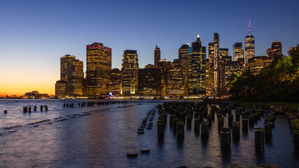 Sunset at the Manhattan downtown