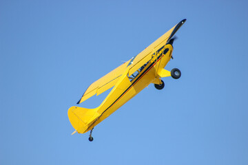 Aircraft performing aerobatics at airshow