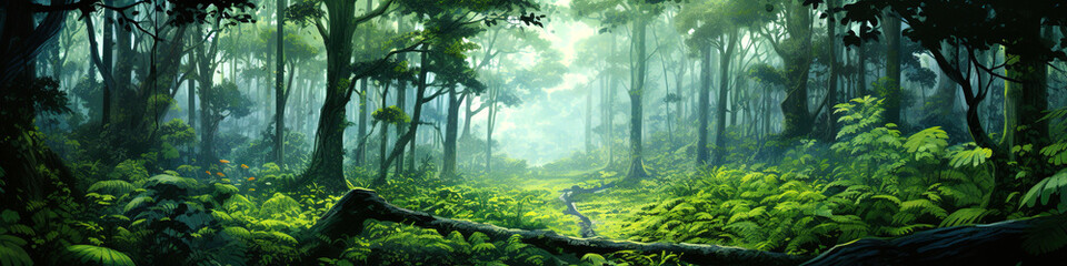 Mystic green forest