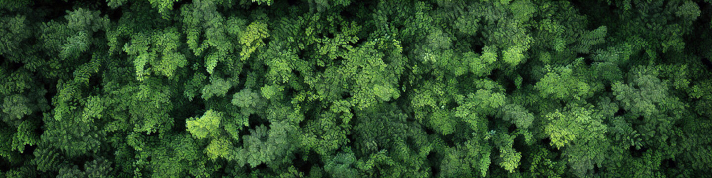 Dense green forest top view