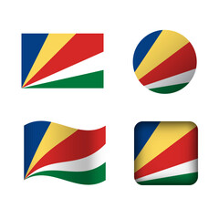 Vector Seychelles National Flag Icons Set