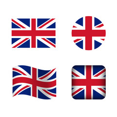 Vector United Kingdom National Flag Icons Set