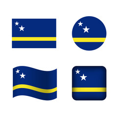 Obraz premium Vector Curacao National Flag Icons Set