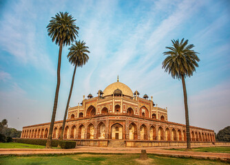 Humayun's Tomb, old Mughal architecture monument in Delhi India	