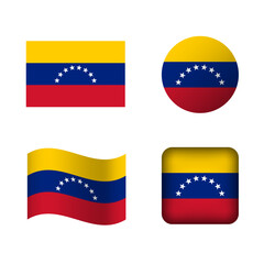 Vector Venezuela National Flag Icons Set