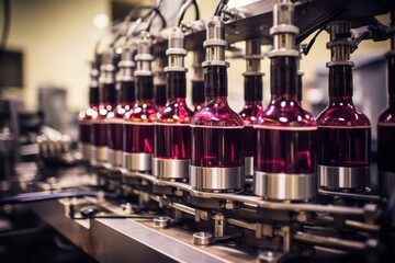 The wine bottling process: from final blend to sealed elegance.