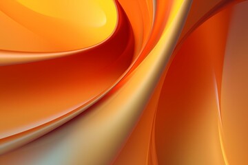 Background with abstract orange curves. Generative AI