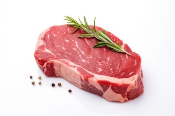 Steak, semi-cooked, semi-raw, medium, rare, and rare, white back, back photo
