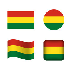 Vector Bolivia National Flag Icons Set