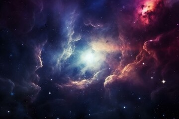 Obraz na płótnie Canvas Cosmic background, nebula, outer space, telescope. Generative AI