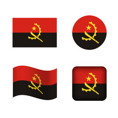 Vector Angola National Flag Icons Set