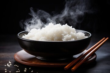 freshly cooked rice in a bowl.