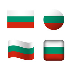 Fototapeta premium Vector Bulgaria National Flag Icons Set