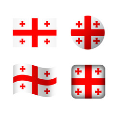 Vector Georgia National Flag Icons Set