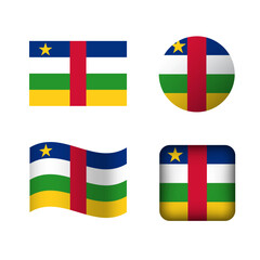 Vector Central African Republic National Flag Icons Set