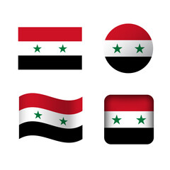 Vector Syria National Flag Icons Set