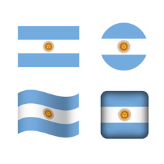 Obraz premium Vector Argentina National Flag Icons Set