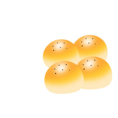 bread, roll, croissant, long loaf, food, cookie, cartoon, fun