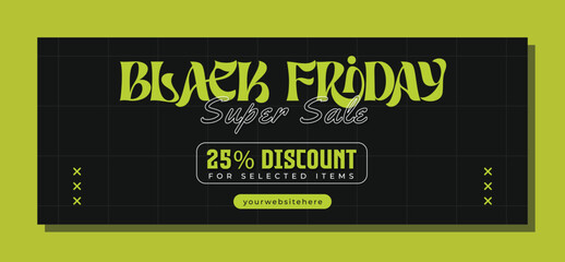 Fototapeta premium Black Friday Super Sale Facebook Cover Design Template