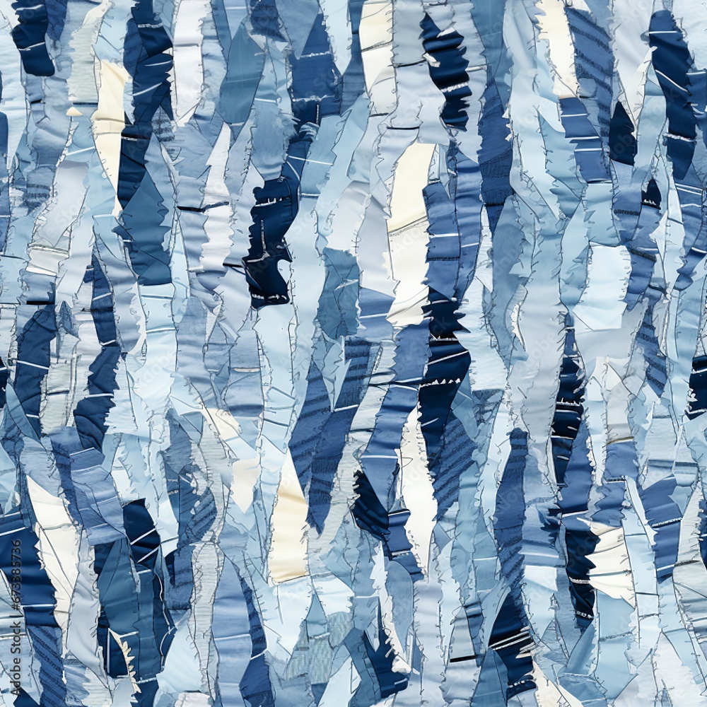 Poster torn denim and shredded fabric pattern