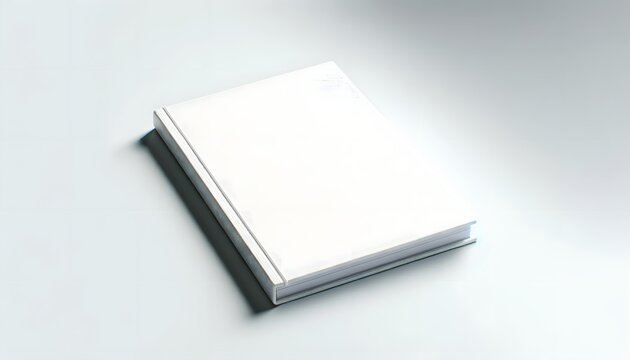 Blank white book template mockup photo with white background, ai generated