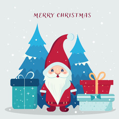 Christmas gnome with gifts