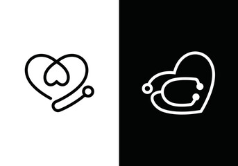 stethoscope logo healthcare and medical design vector illustration	