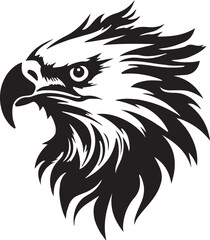 eagle, bird, vector, head, illustration, animal, cartoon, wild, tattoo, nature, animals, wildlife, mascot, logo, hawk, symbol, griffin, feather, freedom, black, falcon, emblem, design, beak, art