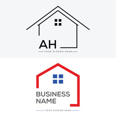 Initial Creative Real Estate AH Logo Icon, Unique AH Building Logo.Professional, Construction Logo Design for AH Construction 


